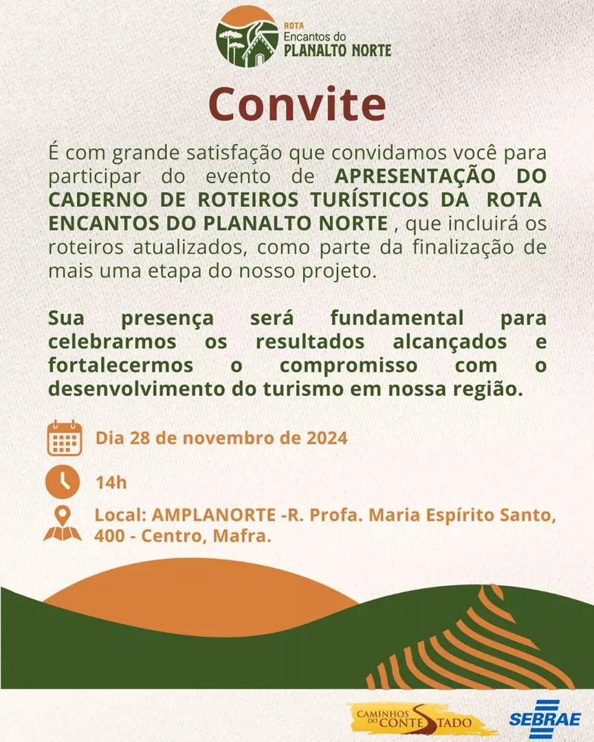 Rota Encantos do Planalto Norte apresenta novo caderno de roteiros turísticos